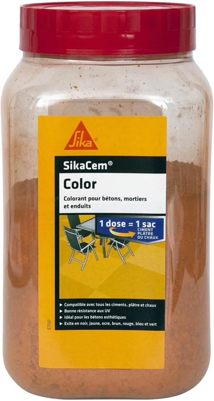 SikaCem Color, Colorant en poudre pour ciment, chaux et plâtre, 400g, Ocre