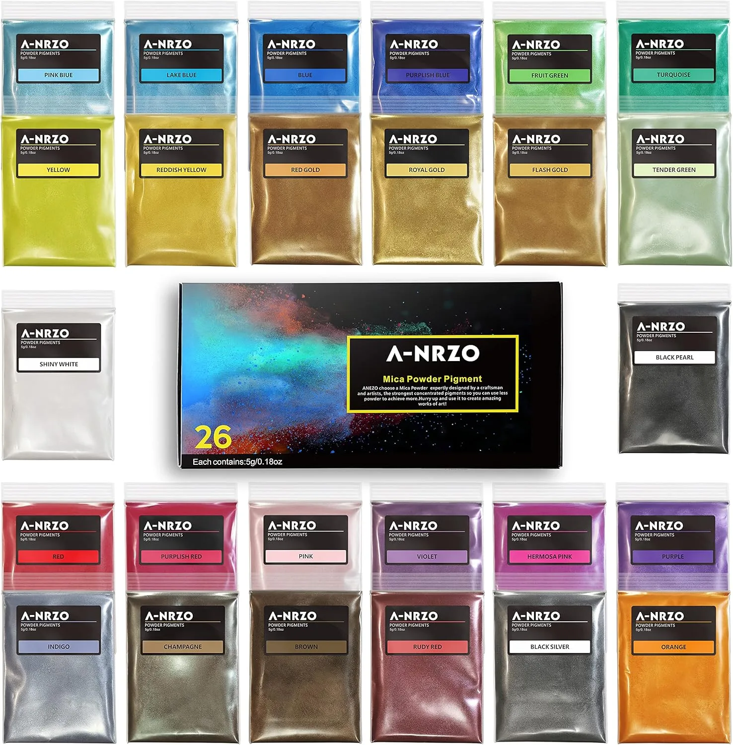Poudre Mica Cosmétique 26 Couleurs 5g